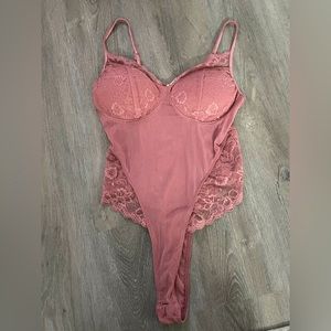 Mauve lace bodysuit